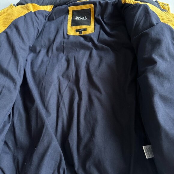 NATIVE YOUTH Yellow Pathfinder Corduroy Quilted Puffer Jacket - Men's XL - Picture 5 of 11